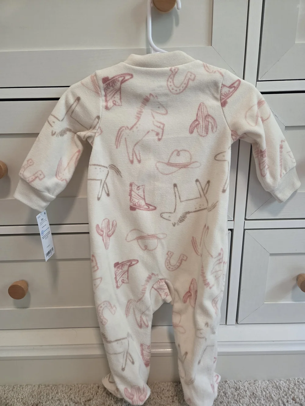 NWT Carter's Footed Sleeper with Pink Western Print